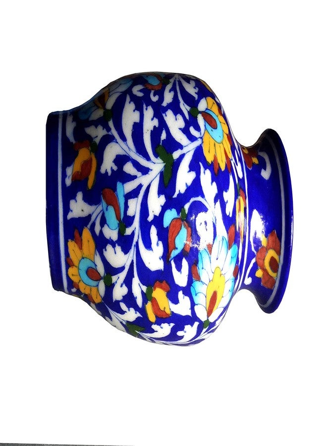 Shiv Kripa Blue Pottery Ceramic Vase (8 Inch, Blue) - Image 2